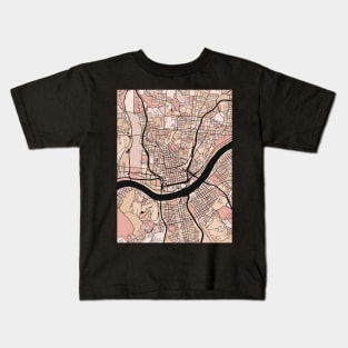 Cincinnati Map Pattern in Soft Pink Pastels Kids T-Shirt